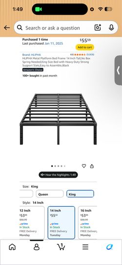 King Size Metal Bed Frame