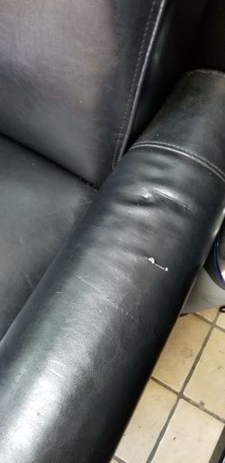 Black leather couch