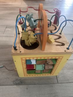 Wooden Toddler Activity Cube