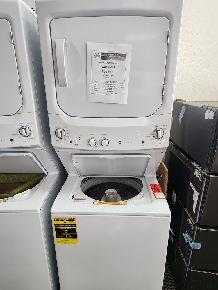 3.8 cu. ft. Washer 5.9 cu. ft. Long Vent Electric Dryer Combo in White