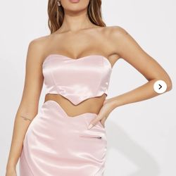 Pink Heart Skirt Set 