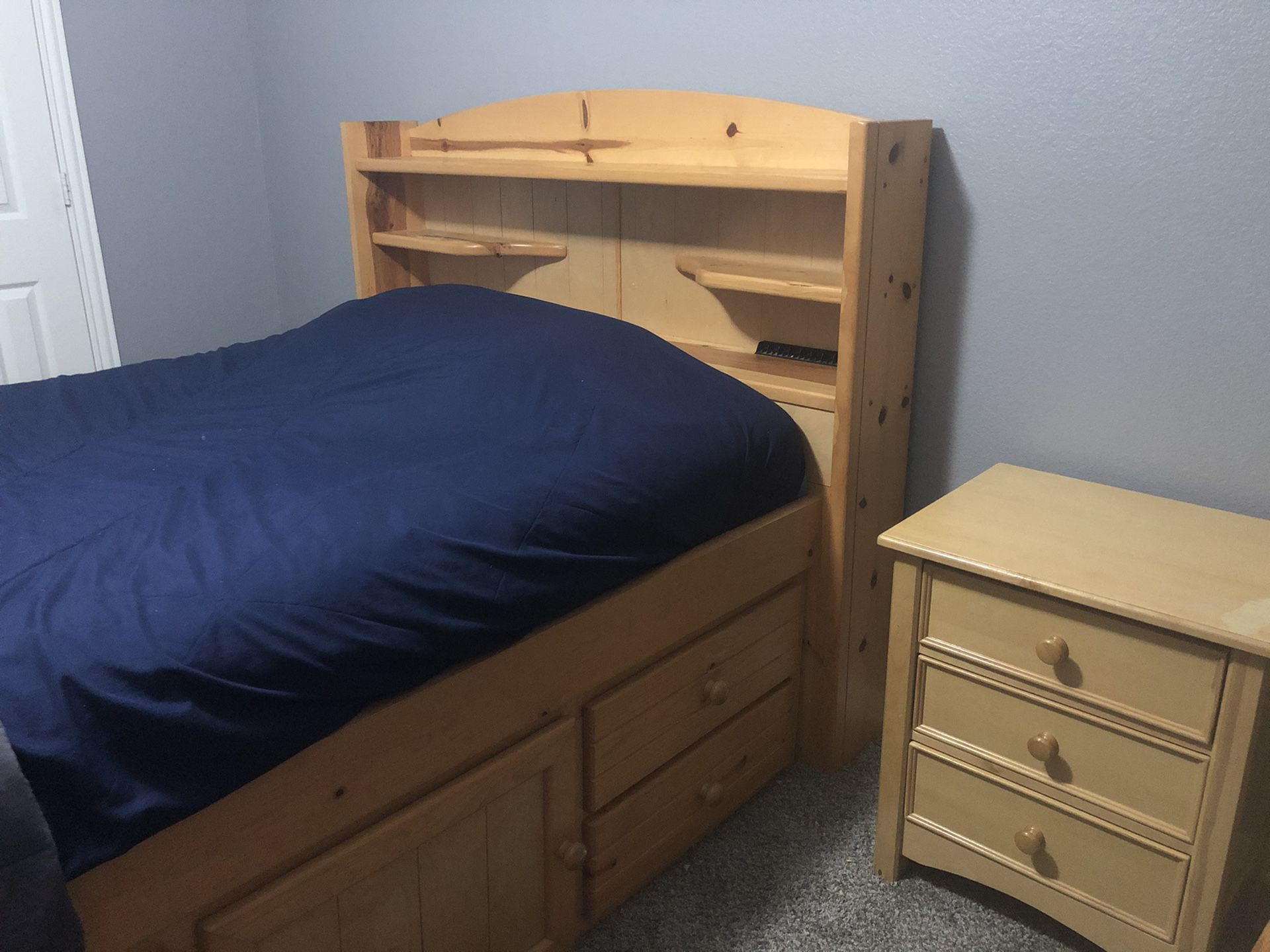 Full sized captain bed bedroom set
