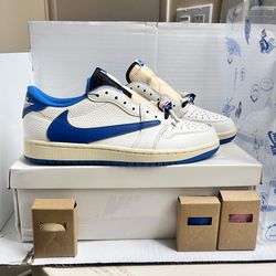 Nike Jordan 1 Low Travis Scott Fragment x Sail Military Blue 2025 Size 9