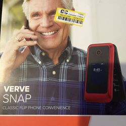 New/Sealed - Consumer Cellular Verve Snap (8GB) Flip Phone - Red MODEL: Z2336