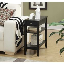 Convenience Concepts American Heritage 3 Tier Black End Table