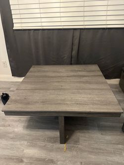 Gray Wood Grain Square Coffee Table