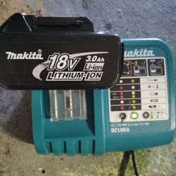 Makita 18v 3ah Battery With Fast Charger That Charges Nickel And Lithium Batteries 