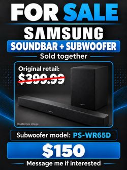 Samsung Soundbar and Subwoofer PS-WR65D
