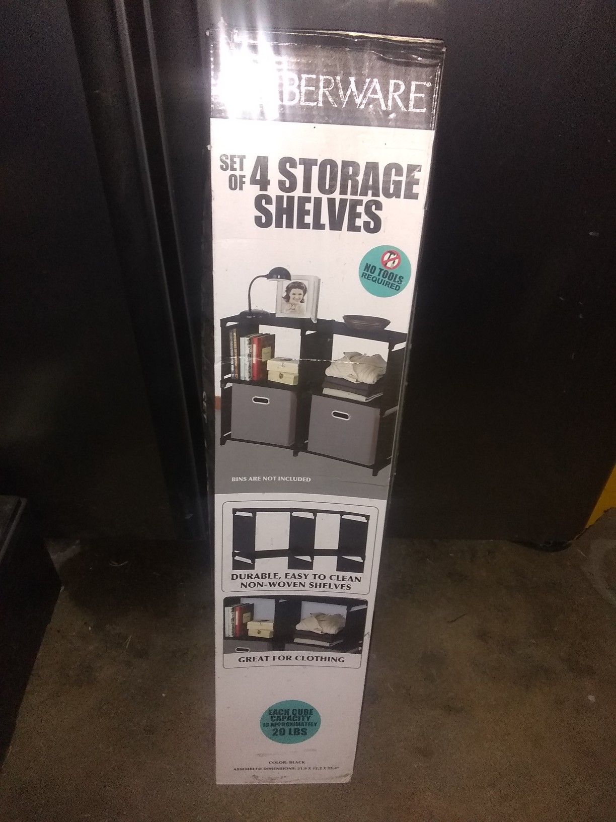 Brand storage shelves**$20