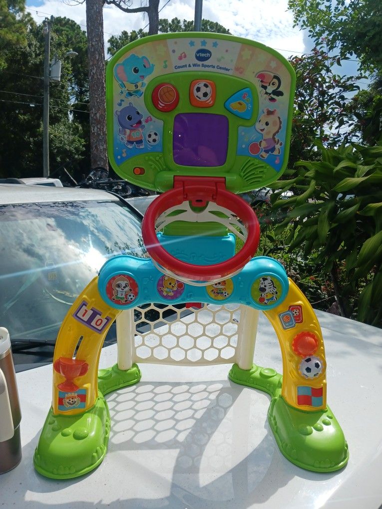 New Kids Vtech Learning Play Toy Hoops Game Comes W Ball 9 Firm