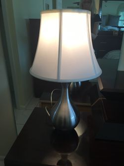 Silver Lamps with White Lampshade (buy 1 or 2) $10 Each