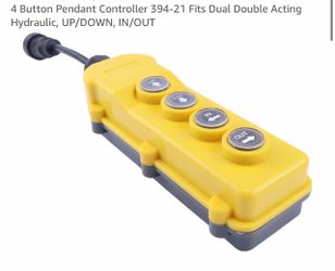 4 Button Pendant Controller 394-21 Fits Dual Double Acting Hydraulic, UP/DOWN, IN/OUT