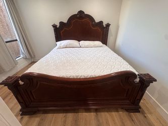 4-Piece King Bedroom Set w/ Granite Tops – 9-Drawer Dresser + 2 Nightstands