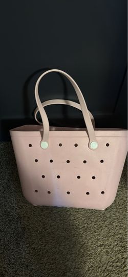 Pink Rubber Tote Bag with Holes