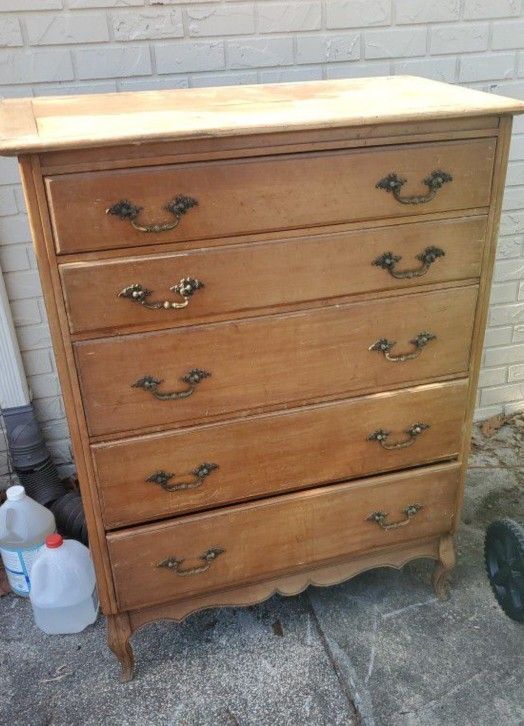Free Vintage Tall Wood Dresser Project Piece 