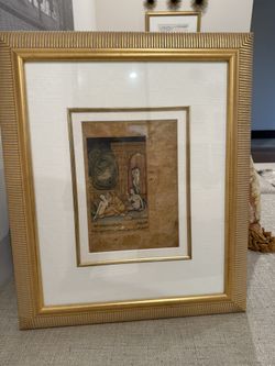 Mughal Romantic Indian Indo Islamic Framed Miniature Painting