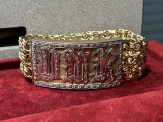 10k Big Bracelet with diamonds