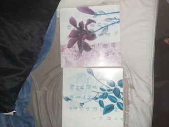 Floral Asian-Inspired Canvas Wall Art Set of 2
