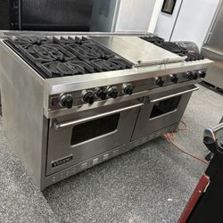Viking Professional Stainless Steel 60” Gas Range Stove With Griddle