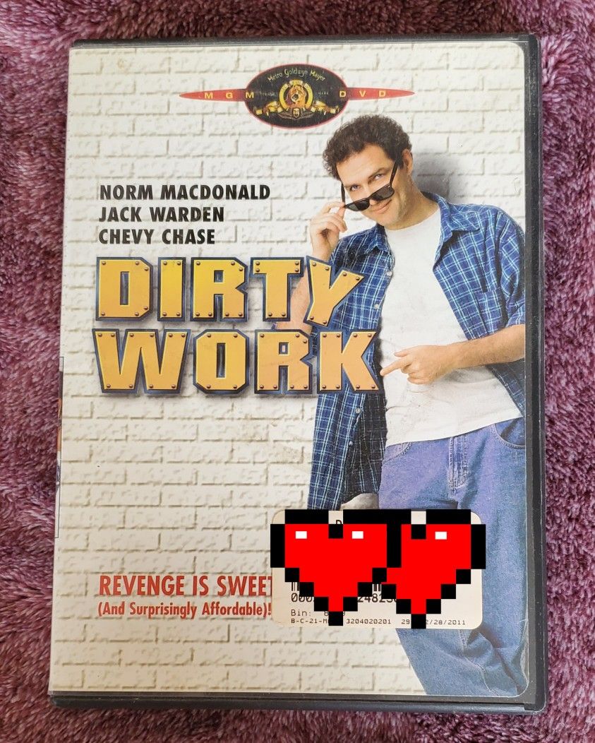 Dirty Work DVD film PG-13 movie 1998 Comedy Dark comedy ‧ 1h 22m Argentinian Rock music
Dirty Work is a 1998 American buddy black comedy film direct