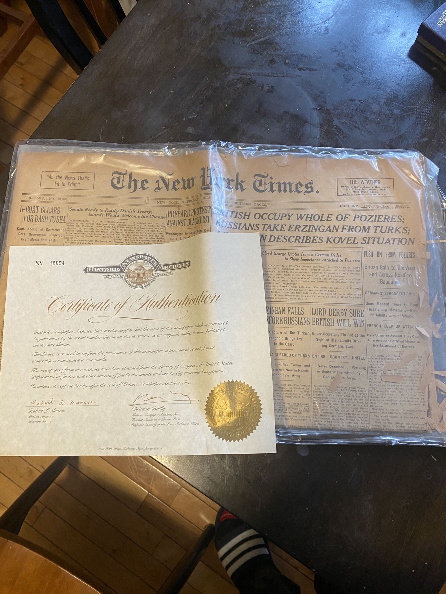 Historic Newspaper. Authenticated.
