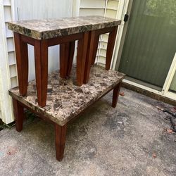 Granite Coffee Table W/ 2 End Tables 