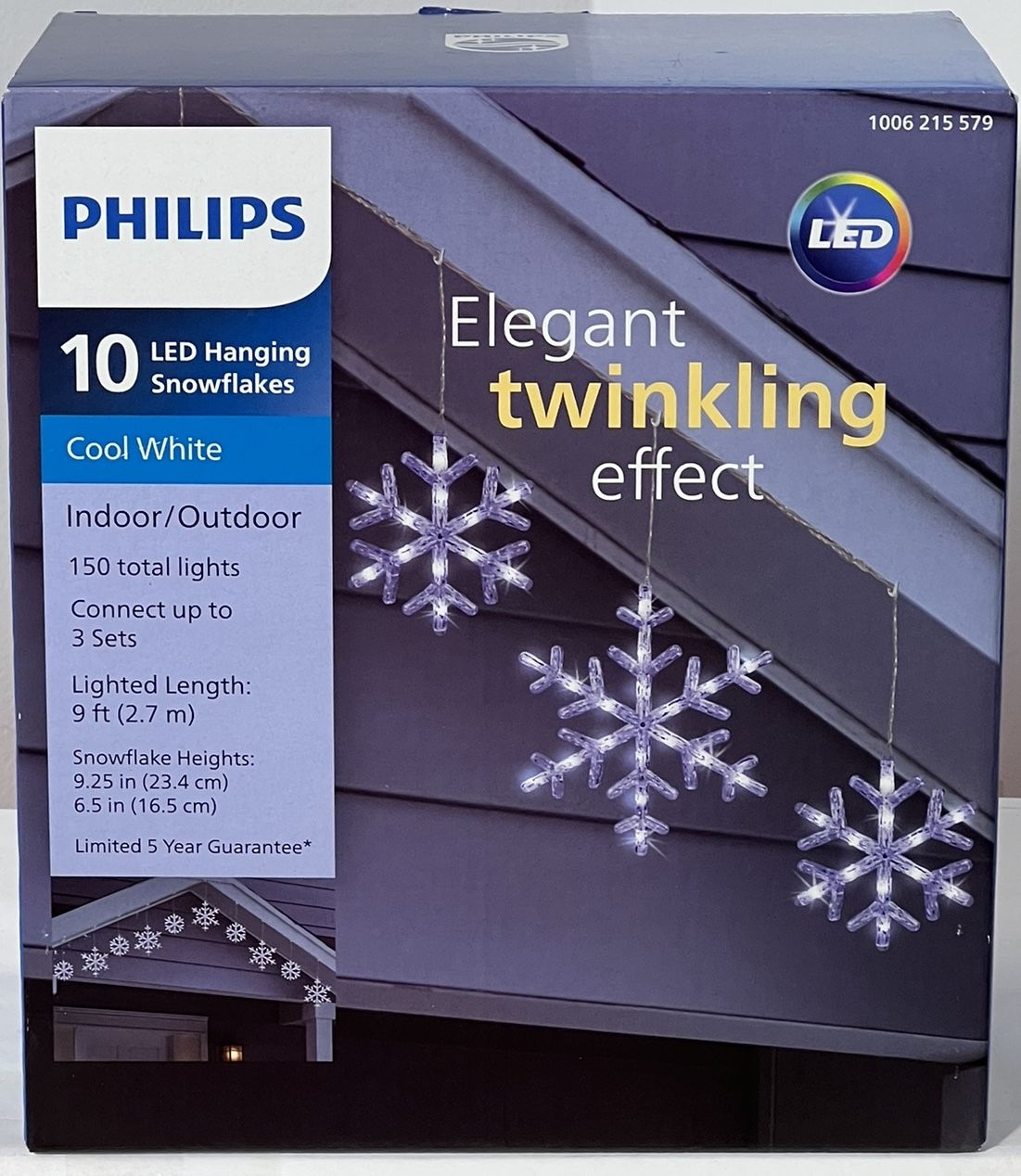 Philips 10 Count Cool White Hanging Snowflakes ( 3 box left )