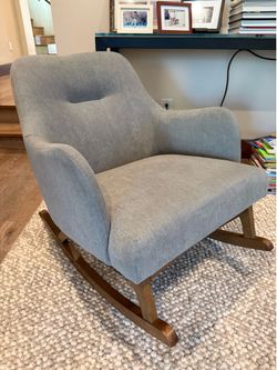 Gray Uphostered Rocking Chair