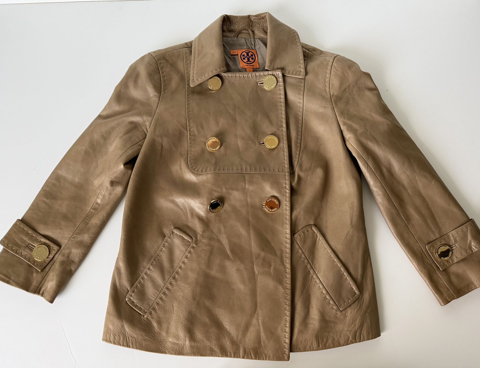 Tory Burch Tan Pea Coat Size 2