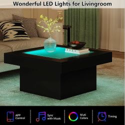 Square LED Coffee Center Table