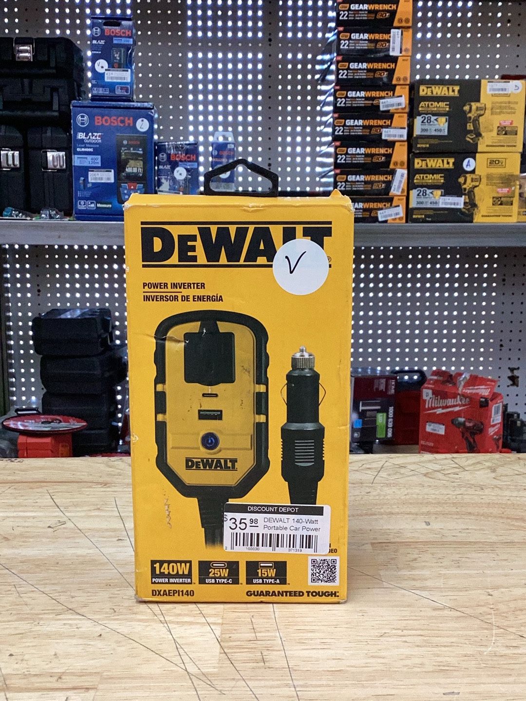 DEWALT 140-Watt Portable Car Power Inverter with Dual USB Ports