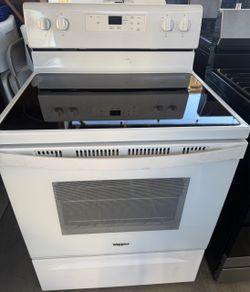 Whirlpool~📣📣🗣️🔥Beautiful White Electric Range with Glass Cooktop