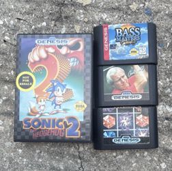 SEGA Genesis Game Lot with Sonic the Hedgehog 2 & Case