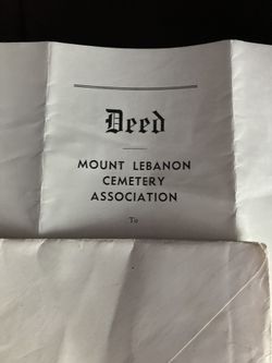 2 BURIAL LOTS AT MOUNT LEBANON 
