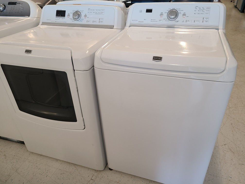 Maytag tap load washer and electric dryer set used in good condition with 90 days warranty
