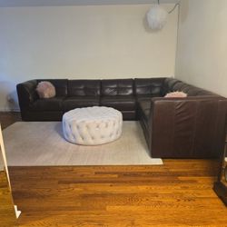 Dark Brown Leather Couch