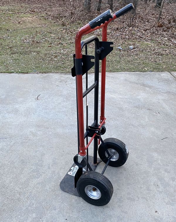 Milwaukee 800lb 4wheel Red Steel Convertible Hand truck for Sale in