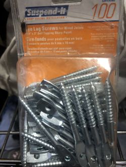 SUSPEND-IT Eye Lag Screws for Drop Ceiling Grid with Wood Joists