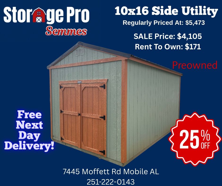 10x16 Side Utility Shed