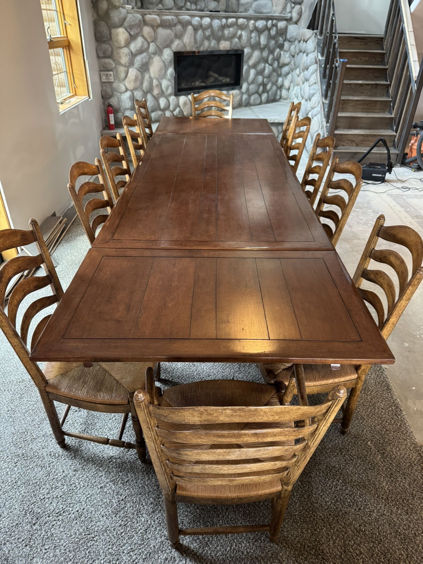 Dinning Room Table with 12 chairs- Solid wood $8000 when new