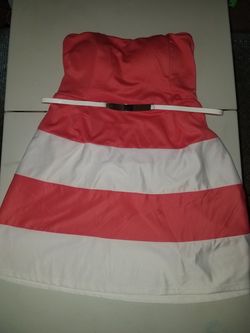 2x strapless knee length dress