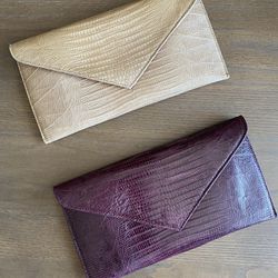 DELGE Lizard Leather Wallet/clutch 