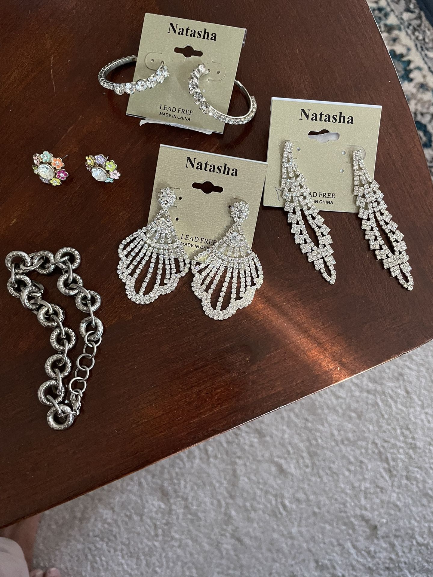 Beautiful Earrings And Bracelet Two Brand New Danglers And Rest Used For Few Hours