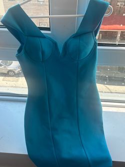 Teal Bodycon bandage Mini Dress