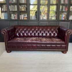 Oxblood chesterfield Hancock & Moore Sofa