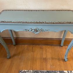 42” W Turquoise French Provincial Hall Console Table or vanity table
