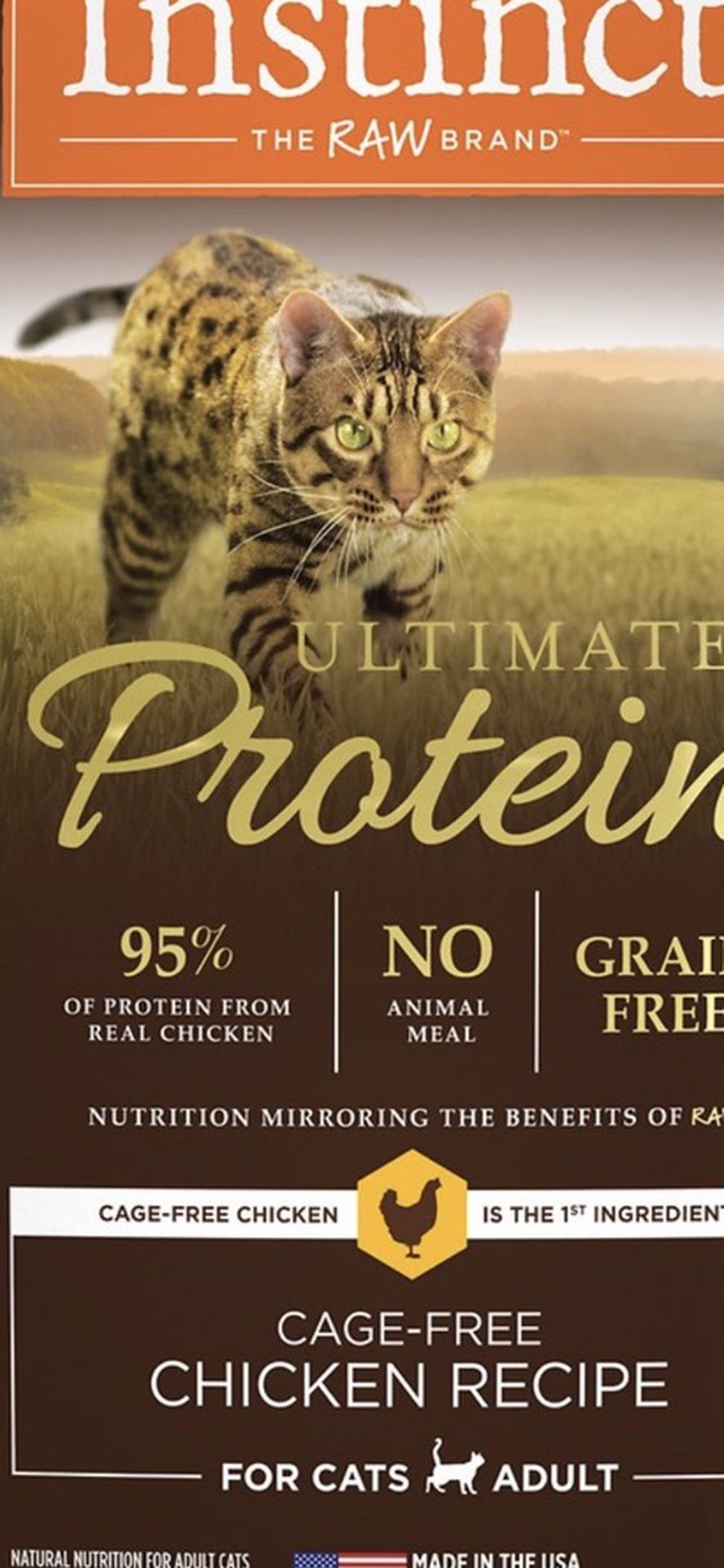 Instinct Ultimate Protein Grain-Free Cage-Free Chicken Recipe Freeze-Dried Raw Coated Dry Cat Food, 10-lb bag $30 Or Two For $40