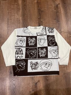 Y2K Southpole white and brown sweater Size XL