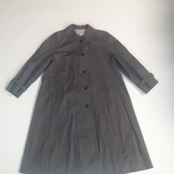 Vintage Croydon Grey Trench Coat Long Raincoat Women's Size 16