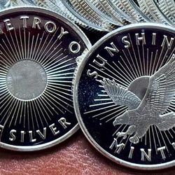 1 Ounce Troy silver Round  Coin